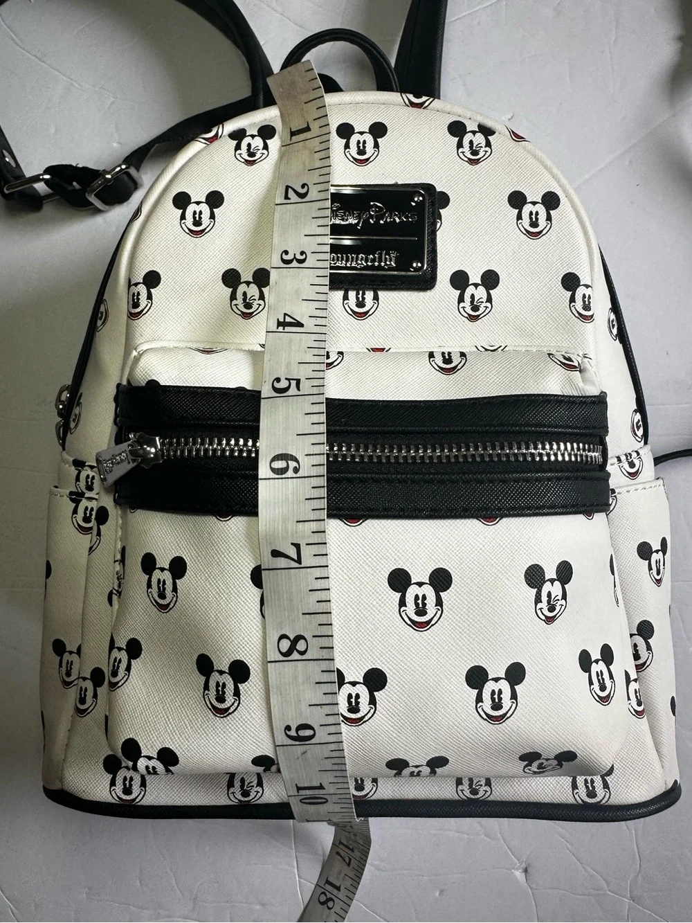 Loungefly Disney White & Black Mickey Mouse Faces Disney Parks Mini Backpack